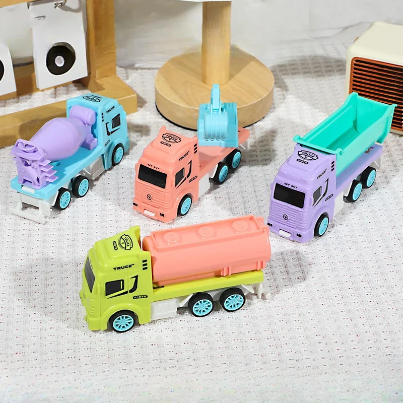 3 Sets of Children's Toy Construction Vehicles Excavators Boys' Mini Puzzle Cars Play High-intensity Exercise