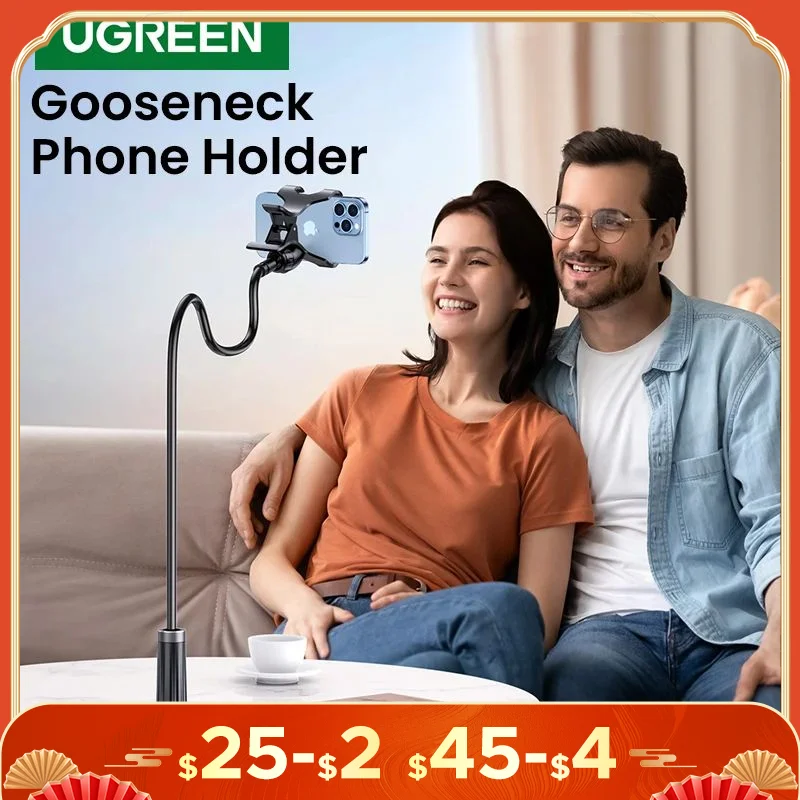 UGREEN Phone Holder Stand Arm Lazy Telephone Stand For iPhone 16 15 Pro Xiaomi Samsung Tablet Stand Aluminum Mobile Phone Stand