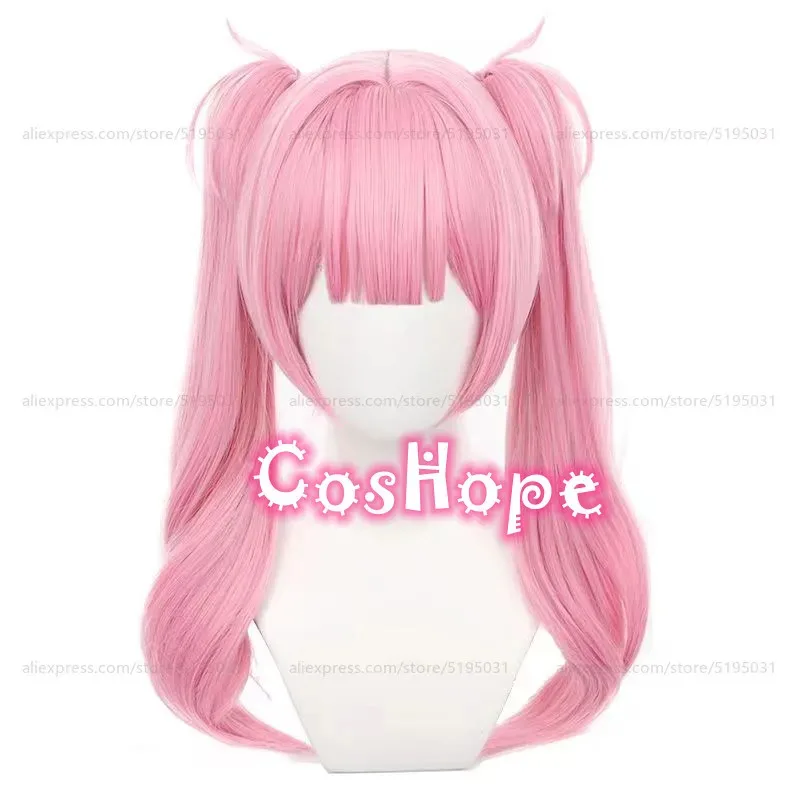 วิกผมสีชมพูแบบหางม้าคู่ ยาว 55 ซม. สำหรับคอสเพลย์อนิเมะ ทนความร้อน ผลิตจากเส้นใยสังเคราะห์ รุ่น 2025 ลี่เทียนซี