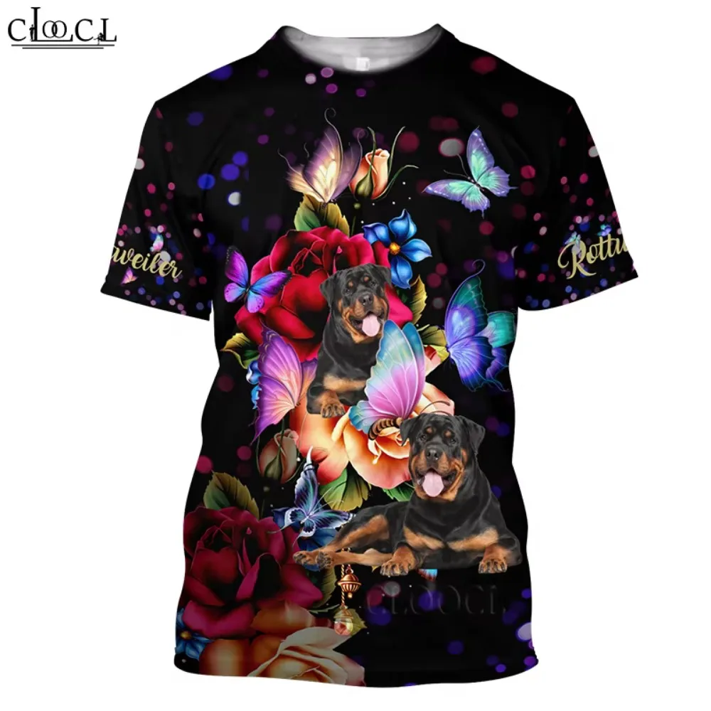 HX Rottweiler T-shirts Custom Name Animals Dogs 3D Printed Tees Short Sleeve Shirts Summer Tops Men Clothing Dropshipping