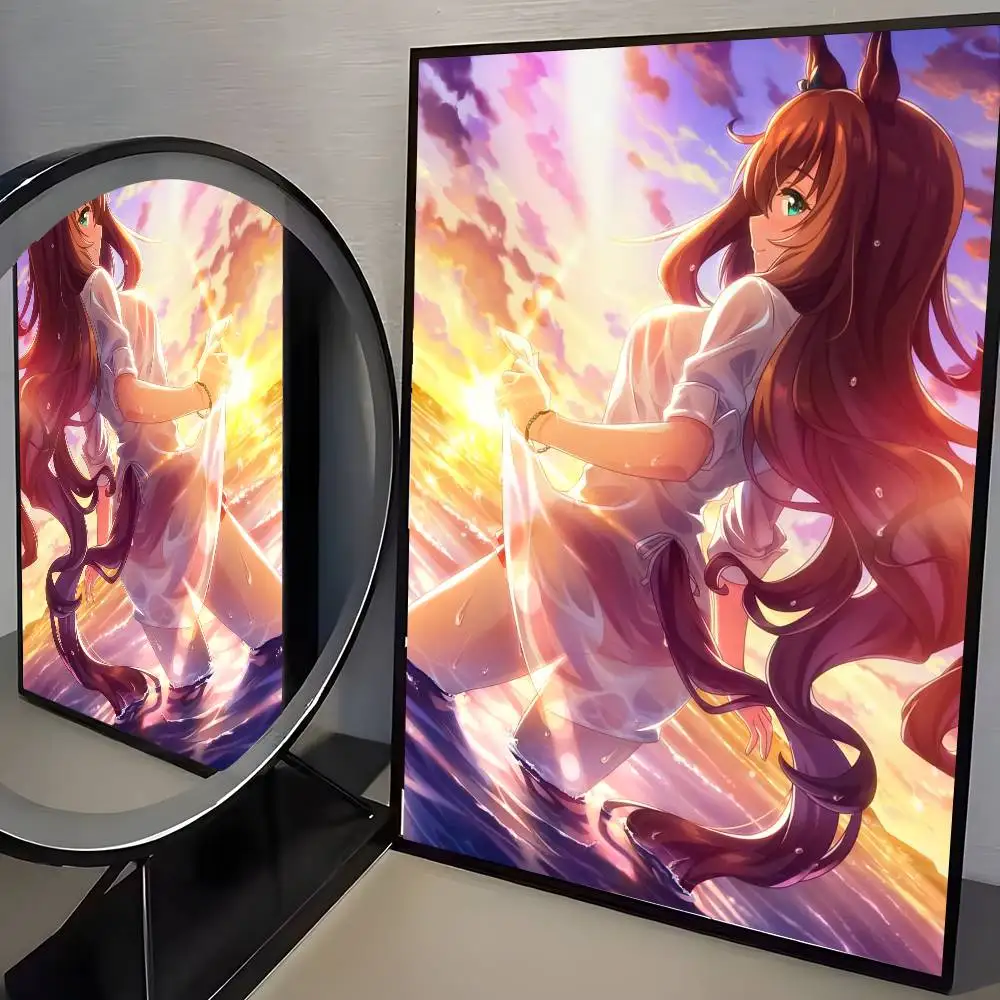 أنيمي U-Umamusume جميلة ديربي المشارك HD الفن لزجة جدار مقاوم للماء غرفة المعيشة المنزلي غرفة نوم الديكور الجمالي