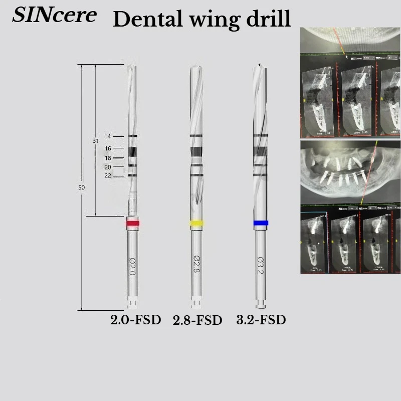 

Dental Wing Drill Orthopedic Electric Drill Bit Wing Piercing Special Tool Dental Implant Tool 2.0-FSD/2.8-FSD/3.2-FSD