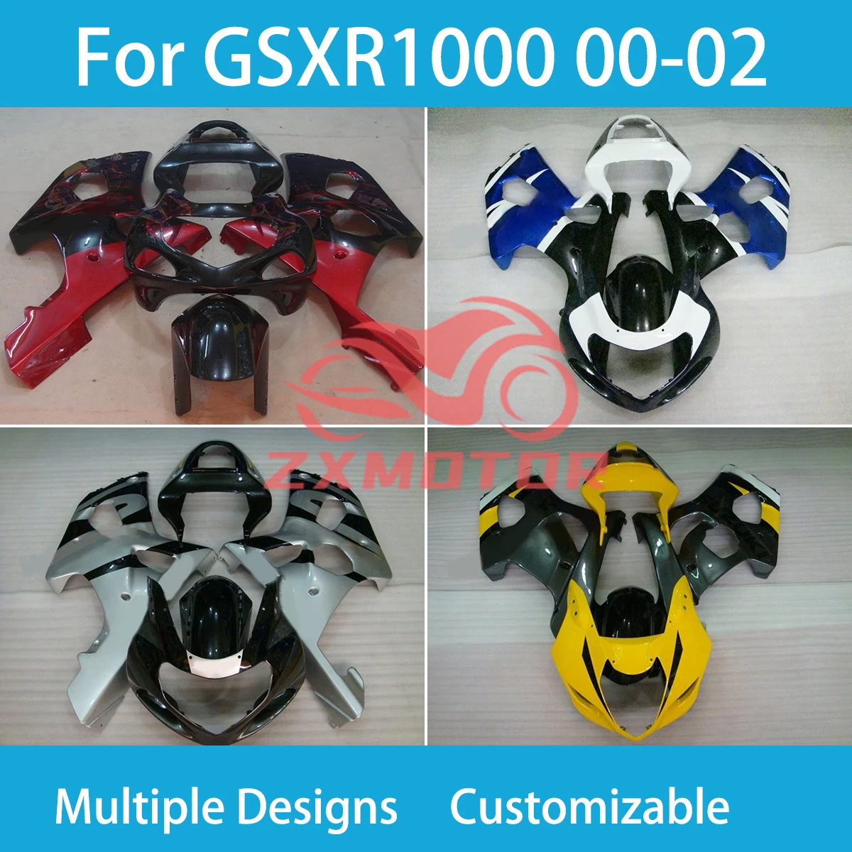 Fairing Kit for SUZUKI K1 GSXR1000 00 01 02 Complete Body Plastics Kits Bodywork Covers Fairings GSXR 1000 2000 2001 2002