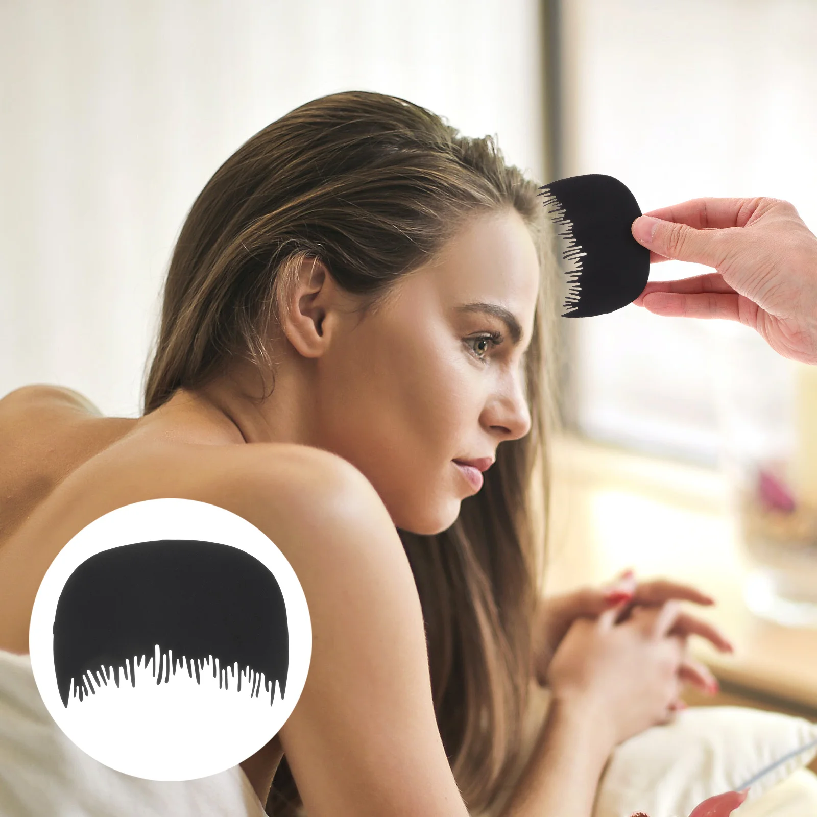 

2Pcs Hair Fiber Comb Hairline Shield Prevent Fiber Fallout Easy Apply Natural Thickening Hairline Comb Portable Barber Tool