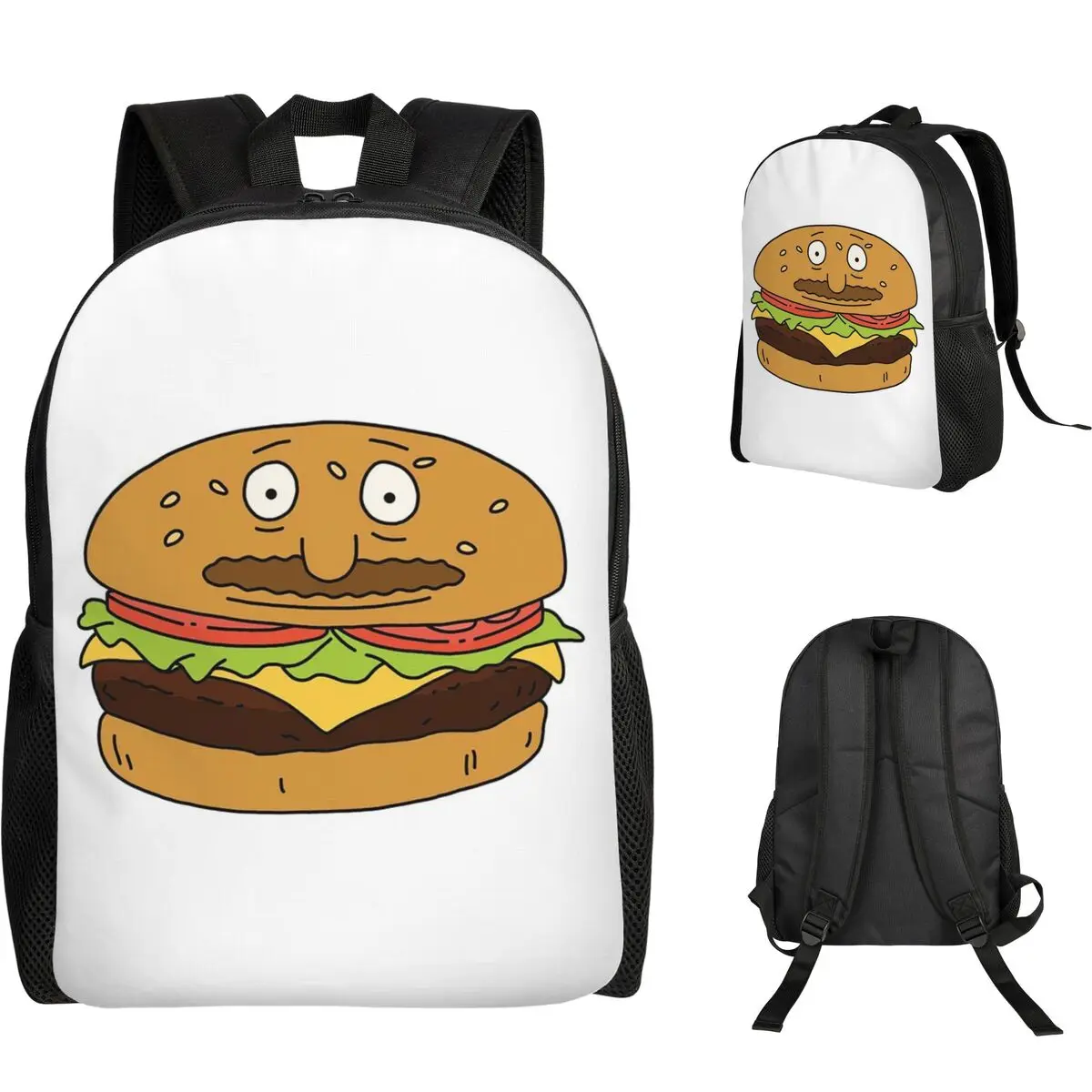 

Bob As A Burger Student Backpack School Bag Hiking Travel Daypack for Boys Girls Fashion Bookbag Shoulder Bags