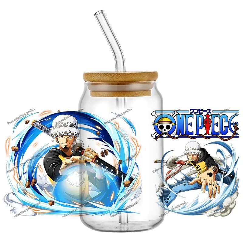One Piece character Series easy peel waterproof DIY Decals 3D transfers uvdtf crystal sticker 16oz uv dtf cup wraps