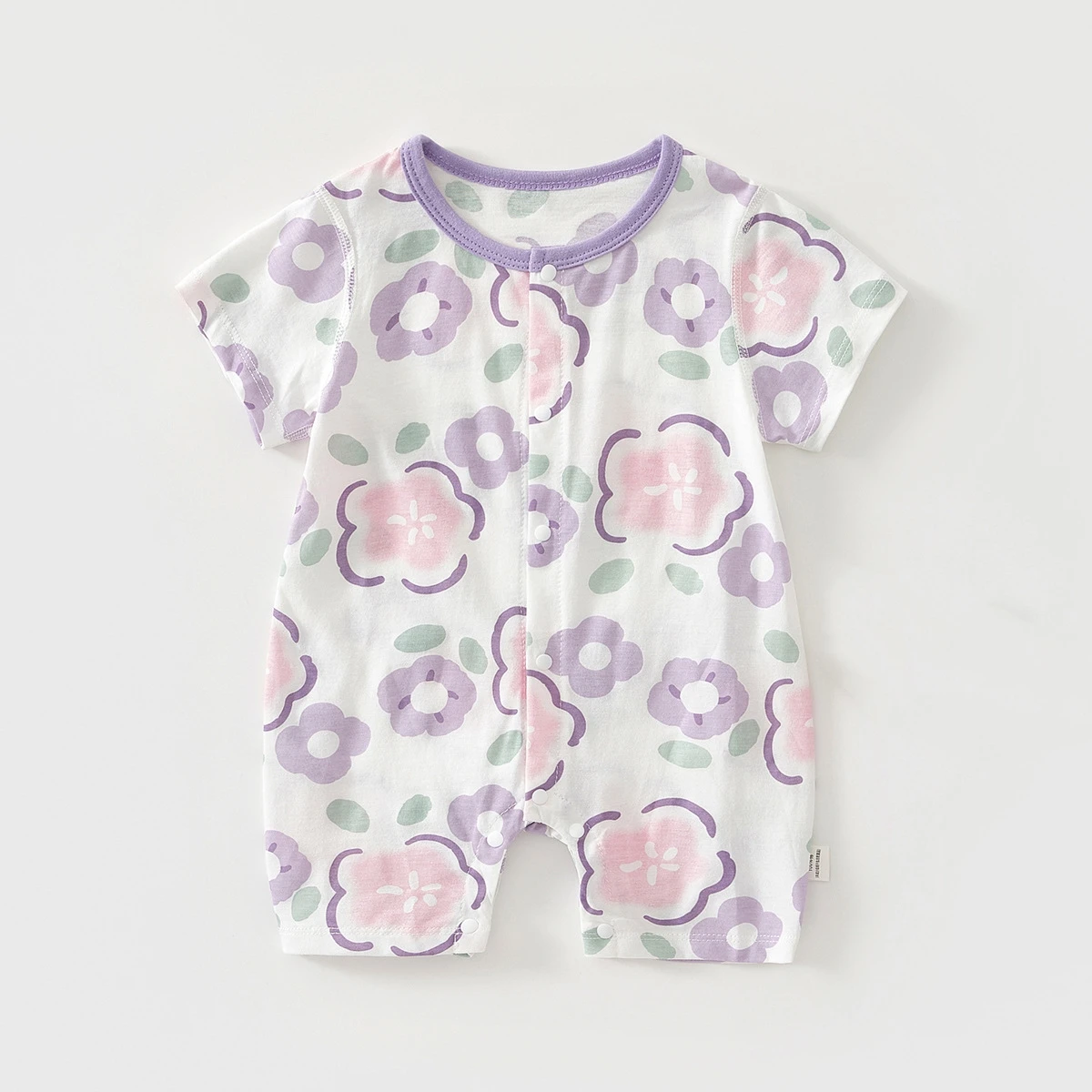 New 0-2Y Baby Romper Fresh floral print breathable pure cotton Toddler Jumpsuit for Girls with Crotch Snap