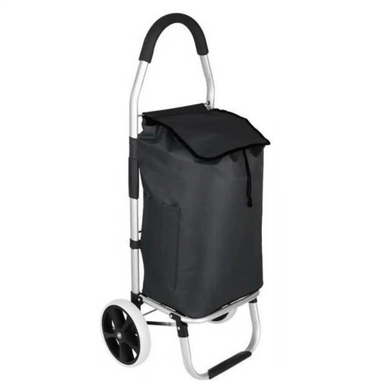 200lbs Capacity Folding Shopping Cart with Quick Fold Design and 4 Wheel Trolley for Errands