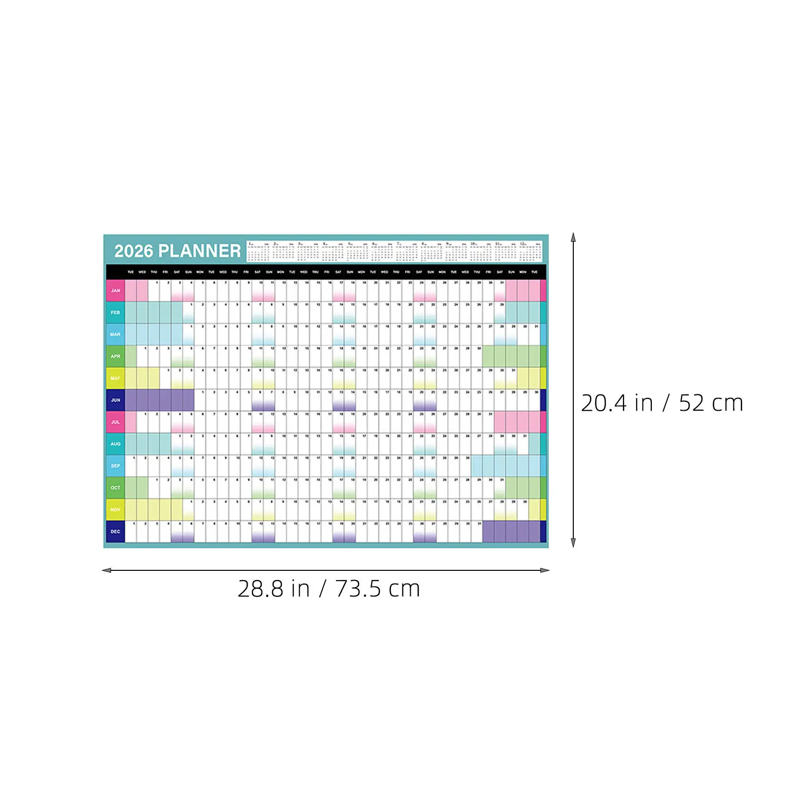 Annual Calendar Monthly Planner Hanging Aesthetic Wall Printed Calendars Large Full Page Big Traditional