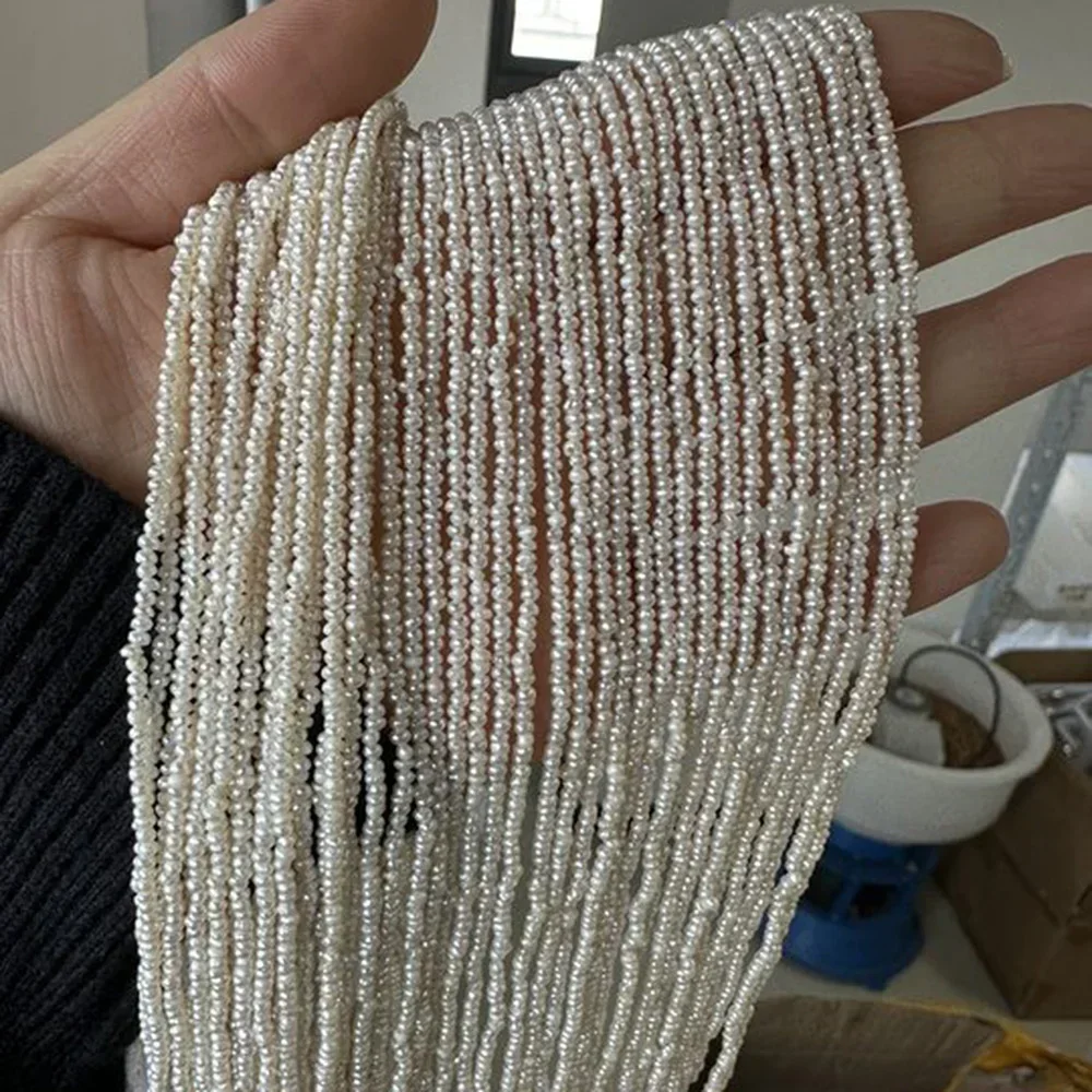 

1.8-2mm White Round Small Beads Natural Freshwater Pearls for Jewelry Making DIY Necklace Bracelet Accessories Gift Christmas