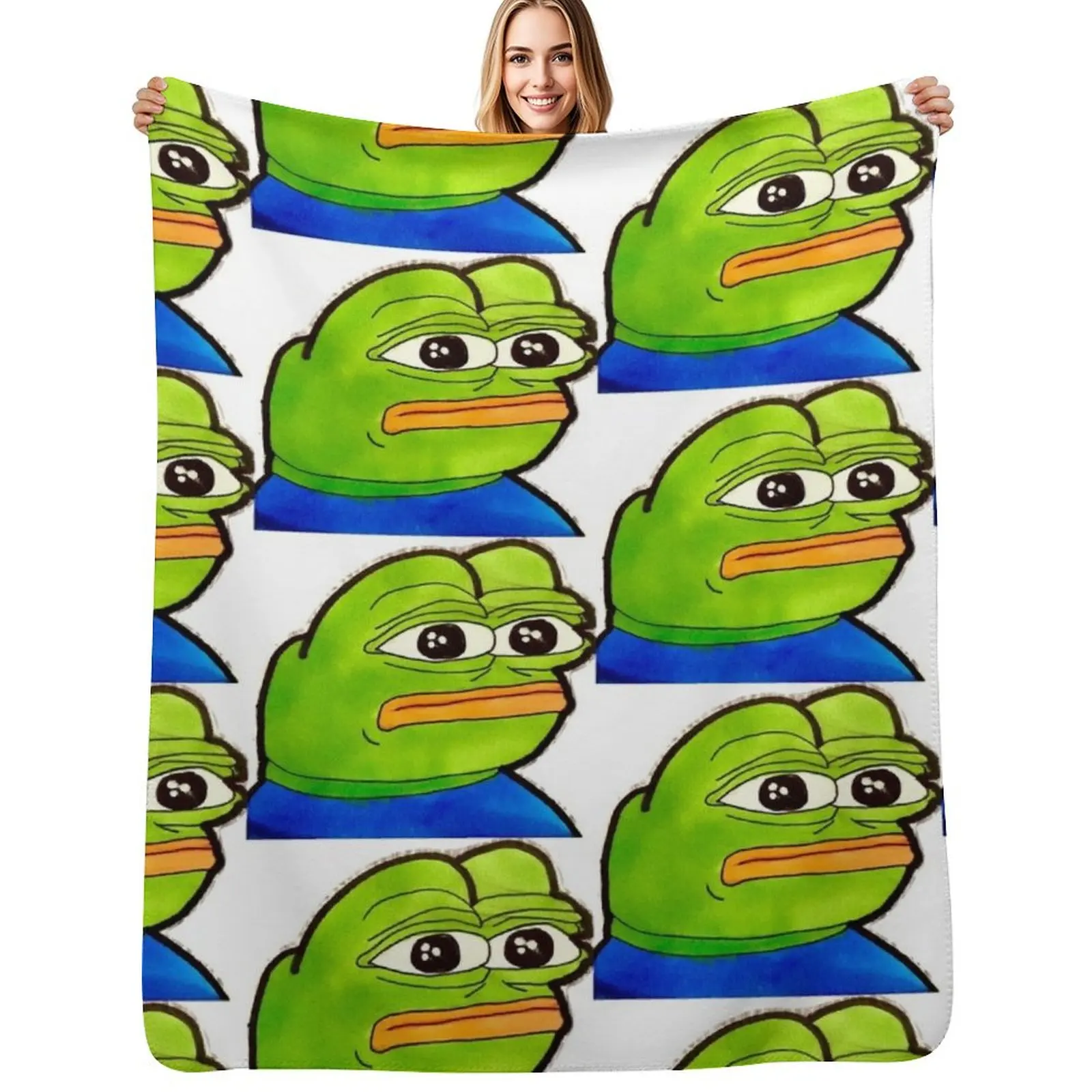 Pepe the Frog Throw Blanket Color Fast Cozy Throw Blanket