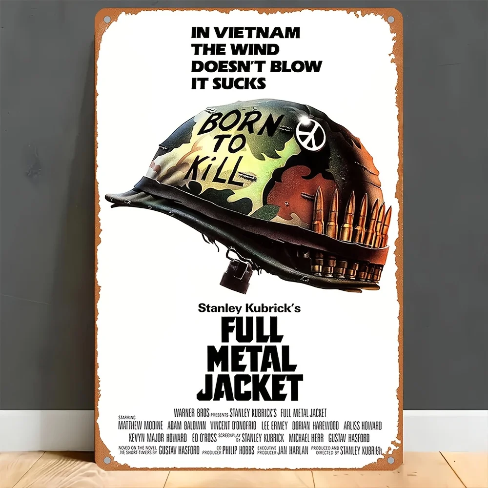 Full Metal Jacket Movie Poster Sign, - Vintage Style, UV High-Definition Print, Waterproof & Dustproof, for Home, Bar, Cafe, or