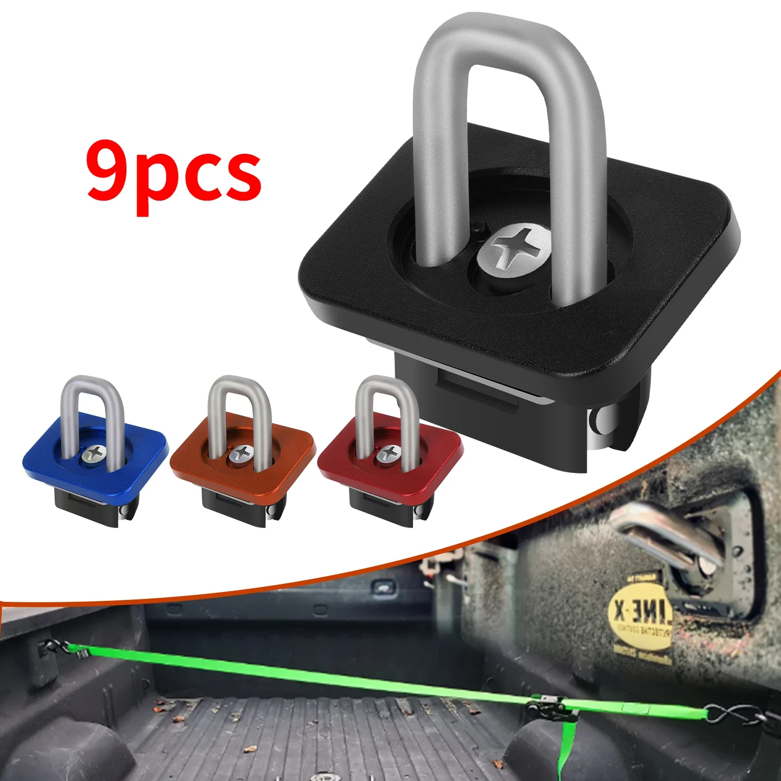 

for Chevy Silverado Colorado for GMC Sierra Canyon 9PCS Pickup Truck Bed Side Wall Clip Car Tie Down Anchor