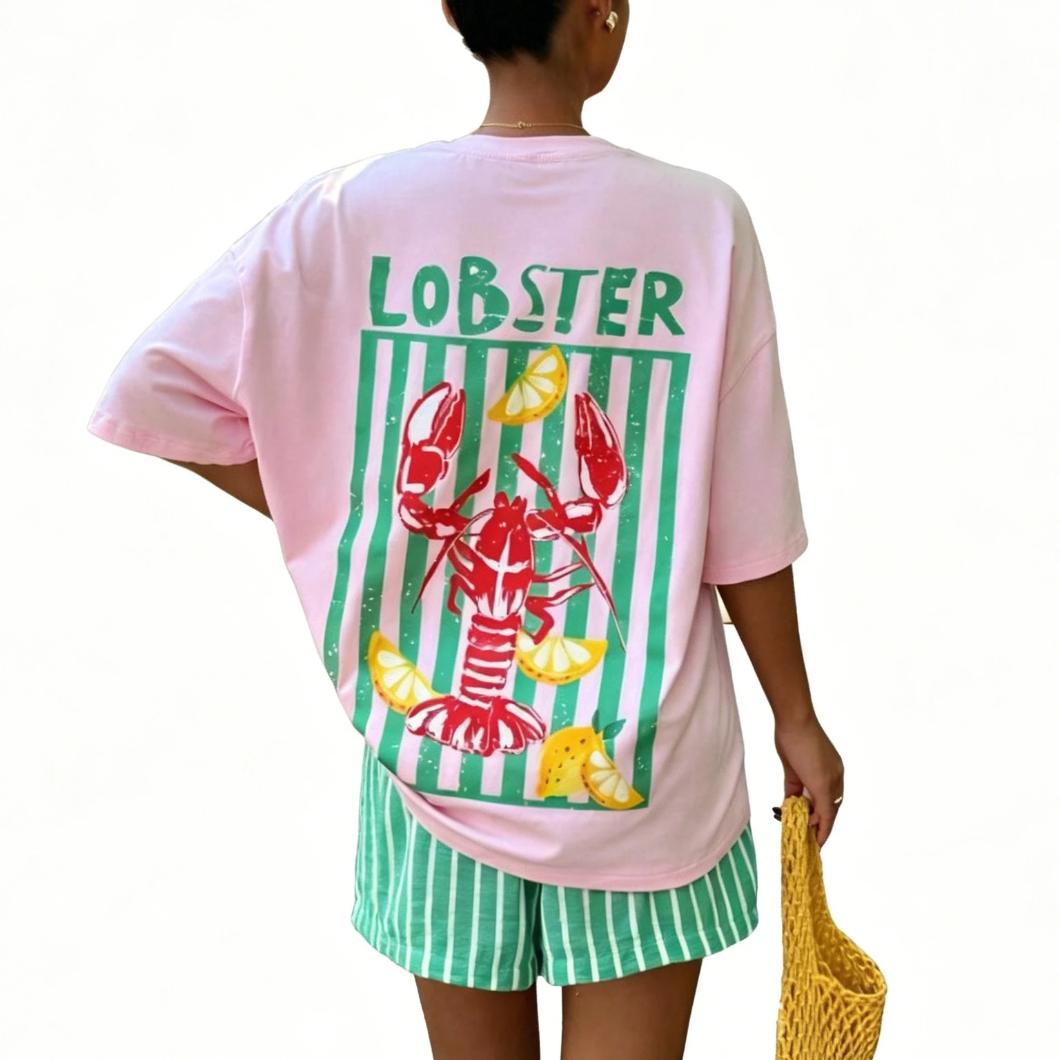 Sweet Women's Pink Oversized Cotton T-Shirt 