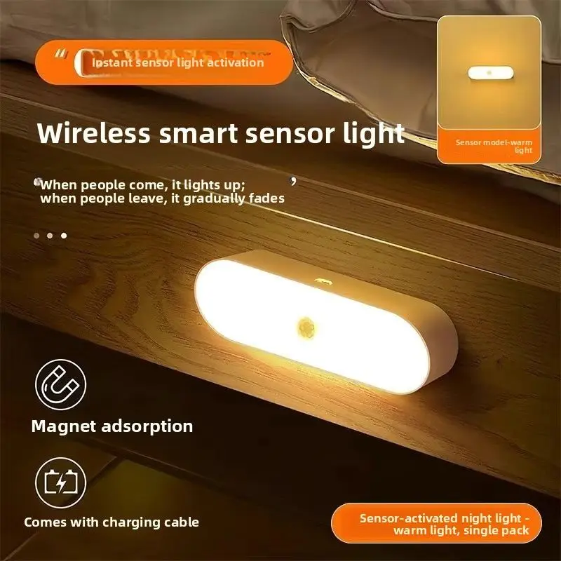 

New Long Strip Wireless Charging Motion Sensor Light Bar, Automatic Night Light LED Ambient Lamp for Corridor Aisle
