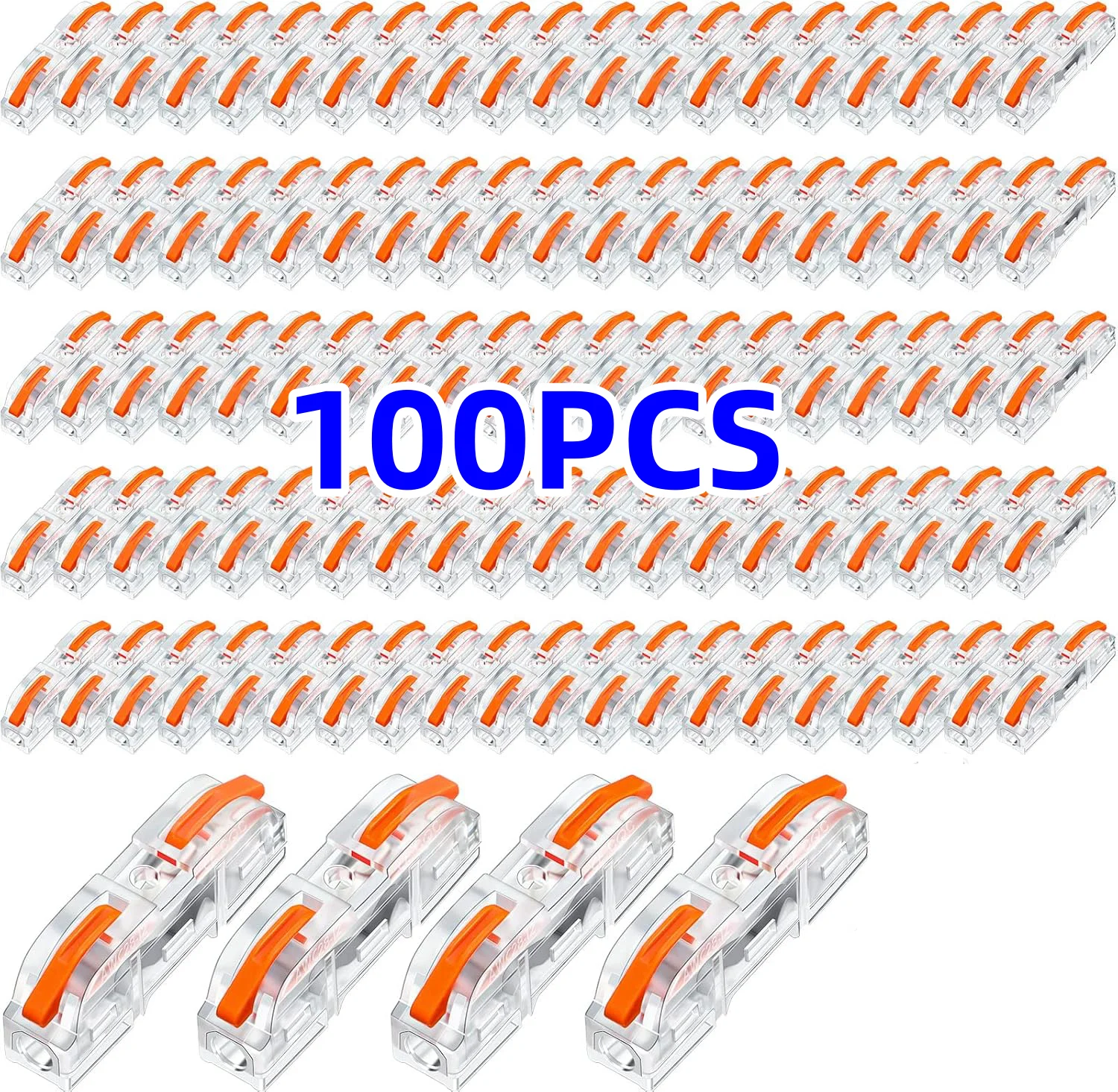 10-100PCS Transparent Quick Connect Rod Connector Universal Compact Conductor Connector Kit Push in Household Terminal Block