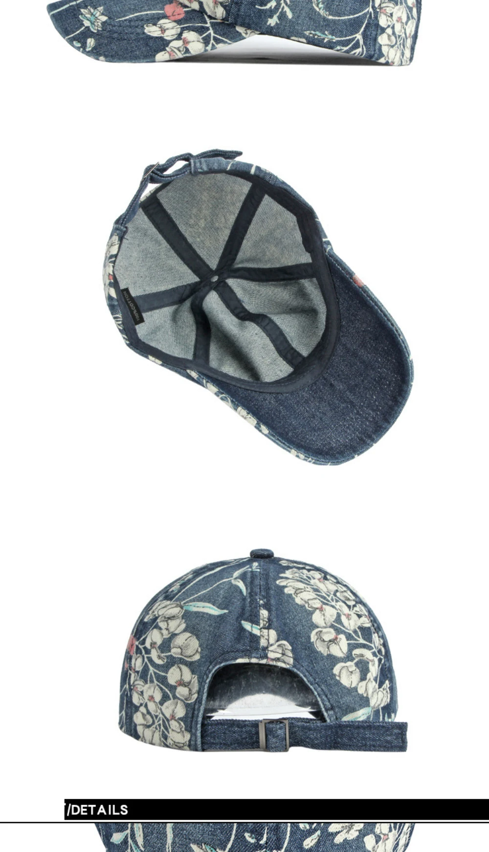 HT5090 Frühling Sommer Herbst Kappen für Männer und Frauen Stilvolle Blumen-Baseballkappe Unisex Verstellbare Snapback-Kappe Baumwoll-Baseballmütze – Detail 8