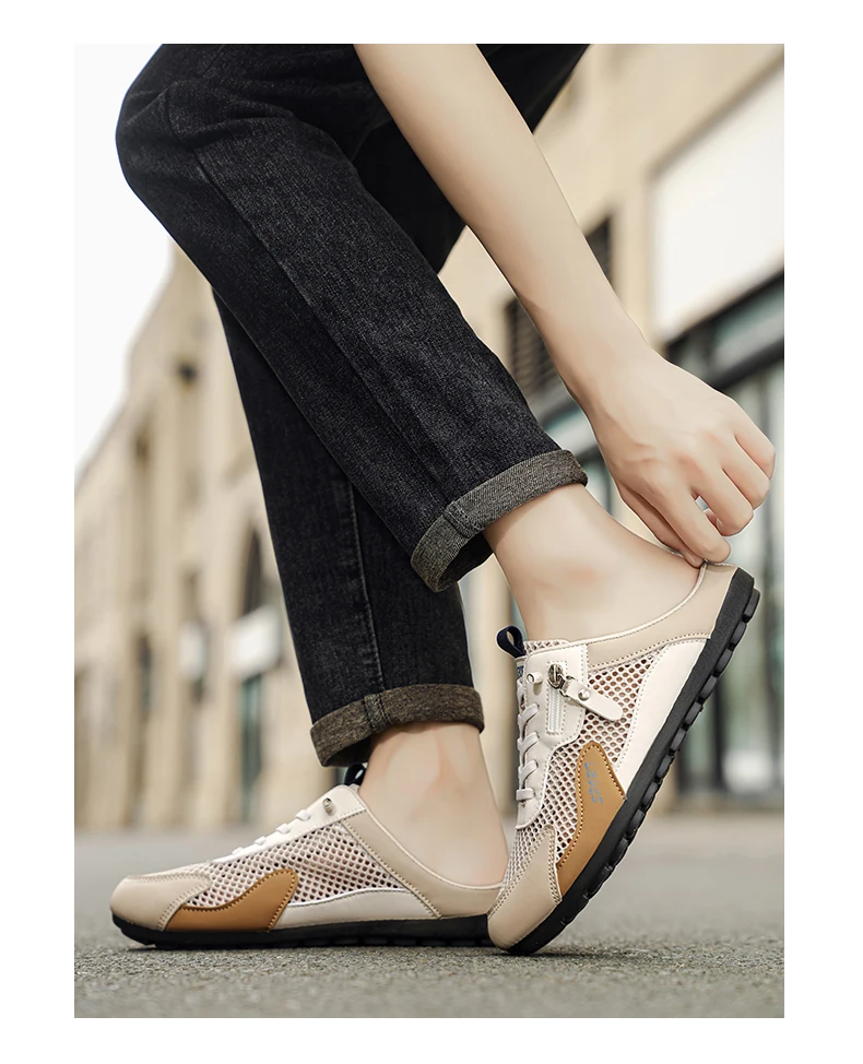 Sommer-Slipper für Herren, trendige, flache, atmungsaktive, lässige Indoor-Outdoor-Wanderschuhe, Herren-Sneaker, chanclas de hombre – Detail 16
