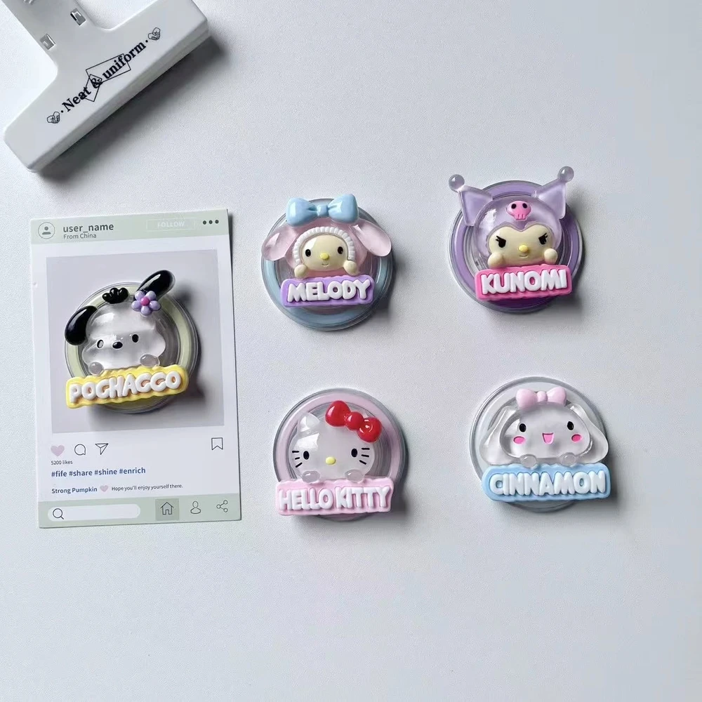 

Luminous Sanrio Hello Kitty Kuromi For Magsafe Magnetic Phone Griptok Stand For iPhone Samsung Foldable Wireless Charging Holder