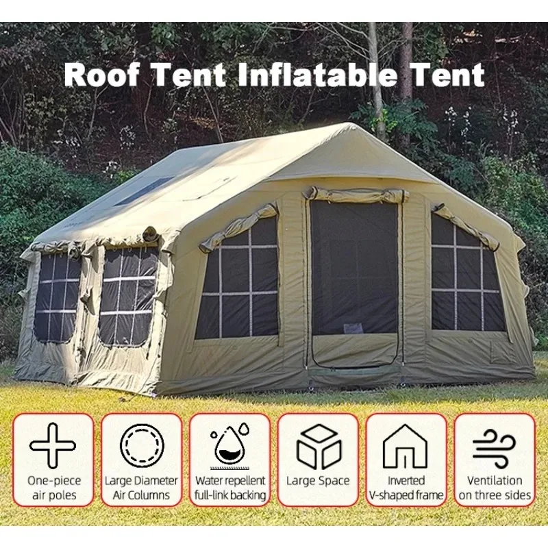 

Большая роскошная уличная палатка Infla | Хлопковая водонепроницаемая палатка для семейного кемпинга и вечеринок