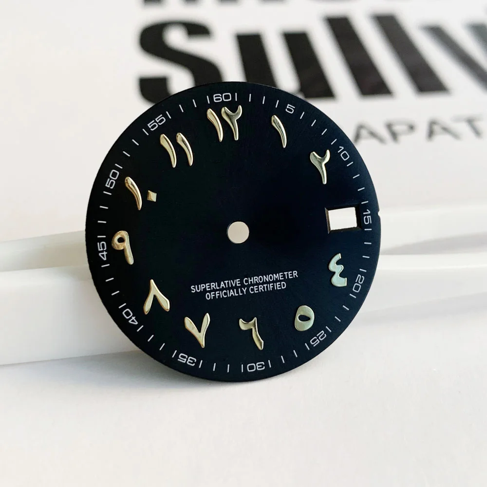 28.5mm non luminous dial NH35 Arabic logo number s logo watch dial NH35 movement improved watch accessories