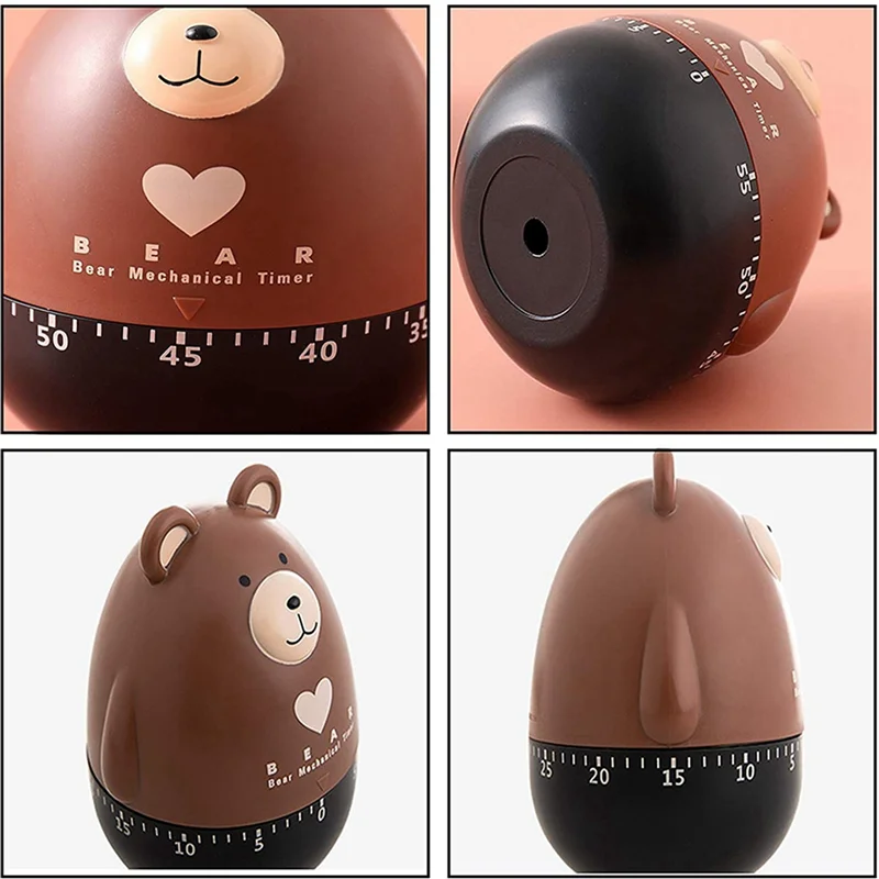 Y50A-2X مؤقت المطبخ مؤقت البيض مؤقت تنازلي ميقاتي عائلي للحيوانات 55 دقيقة، للطهي والرياضة والتعلم، بني