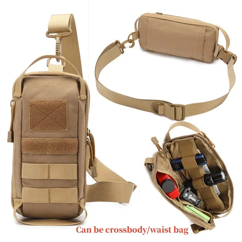 Imagem -02 - Multifuncional Pequeno Nylon Tactical Waist Bolsa Bolsa de Cinto Mochila Cruz Caminhadas Celular Bolsa Esportes ao ar Livre Caça Camping