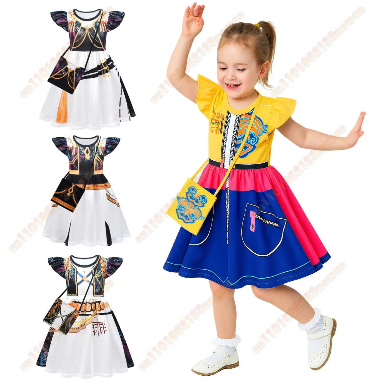 Película K-Pop Demon Hunters Halloween niñas Rumi Mira Zoey disfraz moda Casual niños carnaval ropa vestido de actuación blanco