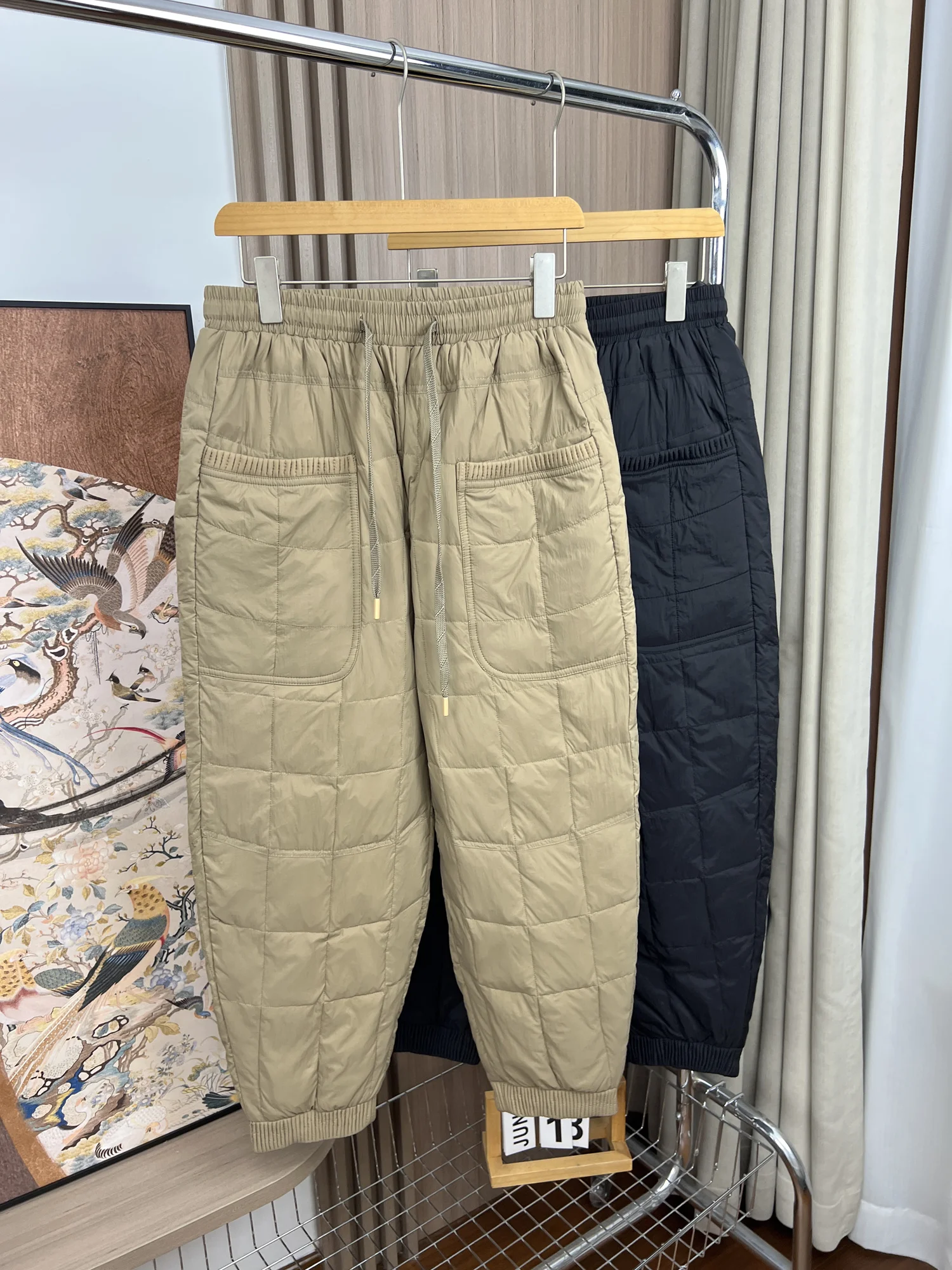 

90 Du down Thiened с высокой талией, свободные повседневные зимние женские модные прочные прямые длинные брюки, теплые универсальные