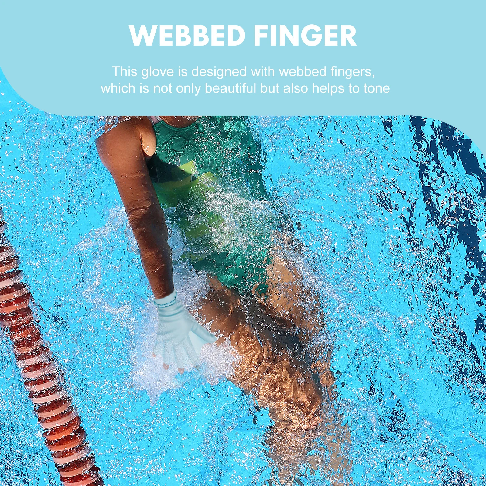 

1Pair Silicone Swim Paddles Adjustable Swim Gloves Swimming Pool Water Resistance Diving Auxiliary Gloves Dive Auxiliary Mitten