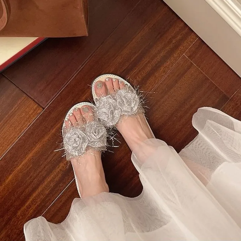 

Элегантные женские шлепанцы в стиле французских сказочных сандалий с нескользящей подошвой для юбок