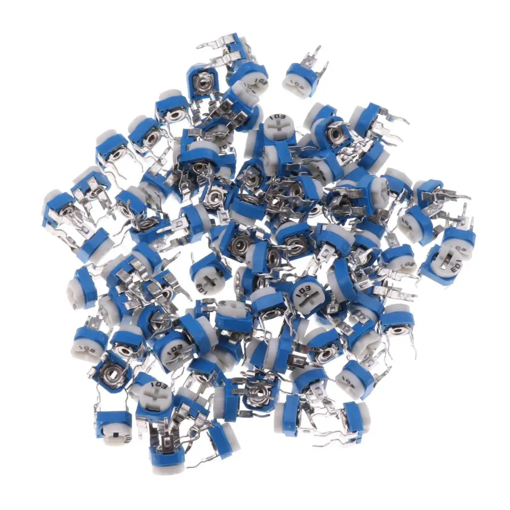 100 ชิ้นโพเทนชิโอมิเตอร์ 10K ตัวต้านทานตัวตัดแต่งโพเทนชิโอมิเตอร์