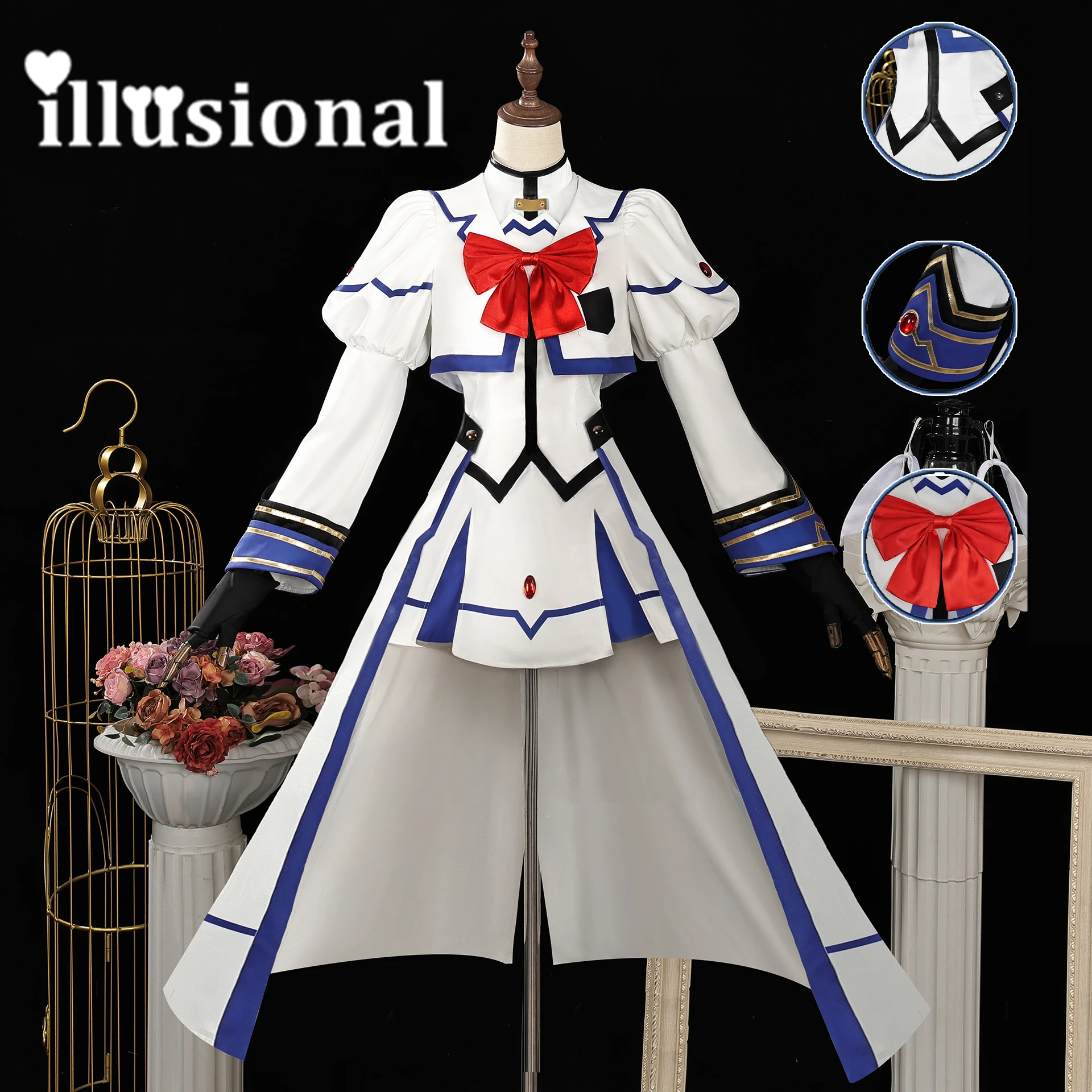 

illusional Magical Girl Lyrical Nanoha Nanoha Takamachi Cosplay Costume for women Anime dress Gamble suit