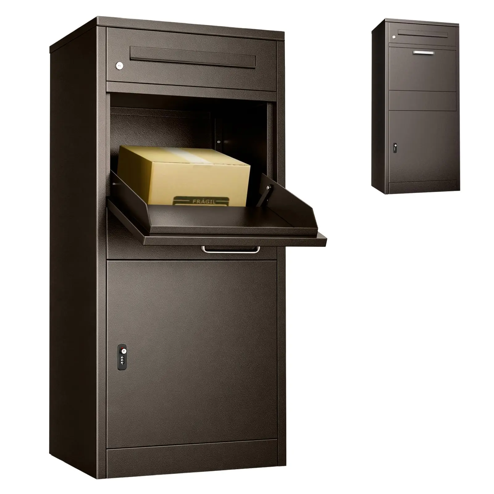 Package Delivery Boxes for Outside, 20.8 * 16.5 * 47.2IN Large Mailbox for Parcel, Automobile Steel Parcel Mailbox