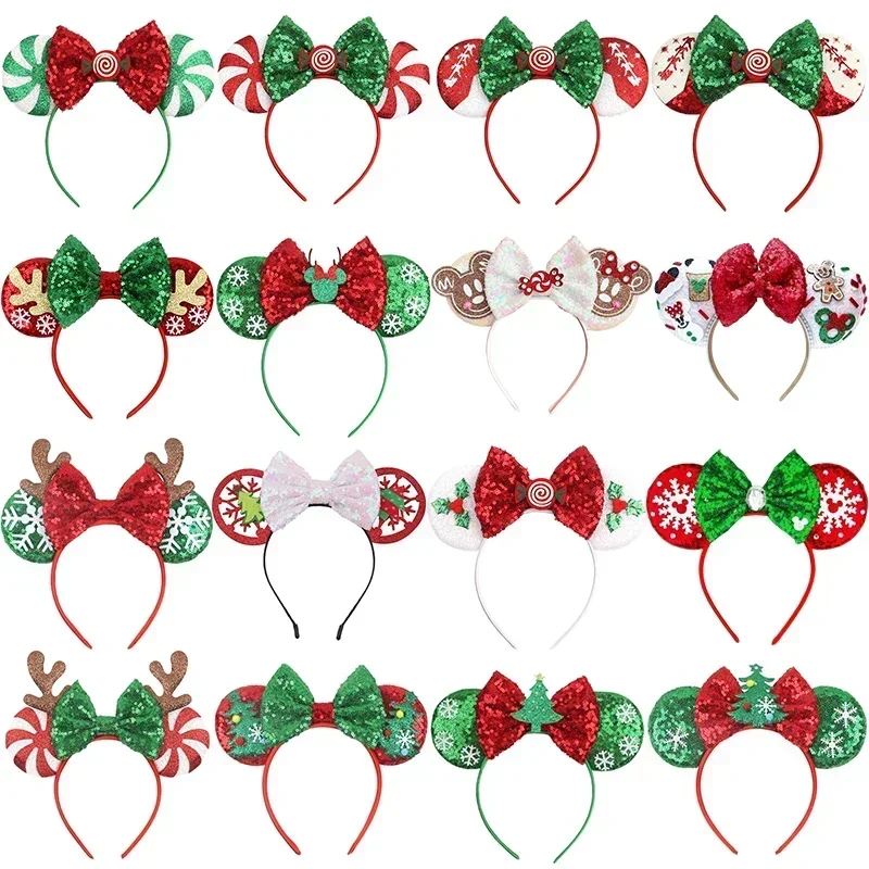 Happy BIRTHDAY GIRL Headbands for Women Disney Cotton Bow Hair Accessories Adults Colorful Pearls Mickey Ears Hairband Kids Gift view 5