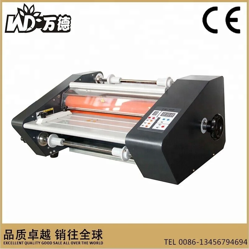 FM-360 )Chinese A4 size lamination film making machine Hot and Cold Roll Laminator