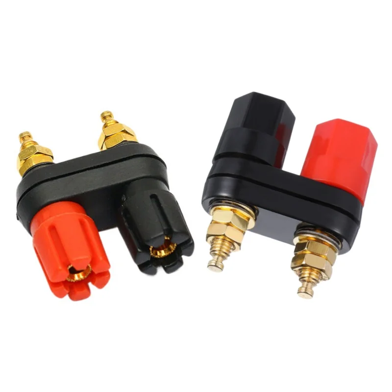 1PCS Banana plugs Couple Terminals Red Black Connector Amplifier Terminal Binding Post Banana Speaker Plug Jack