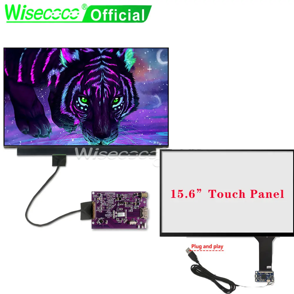 Wisecoco Oled Display 15.6 Inch 4k Amoled UHD Lcd Module Ips Screen Raspberry Pi Controller Board 60HZ 3840x2160 Laptop Panel