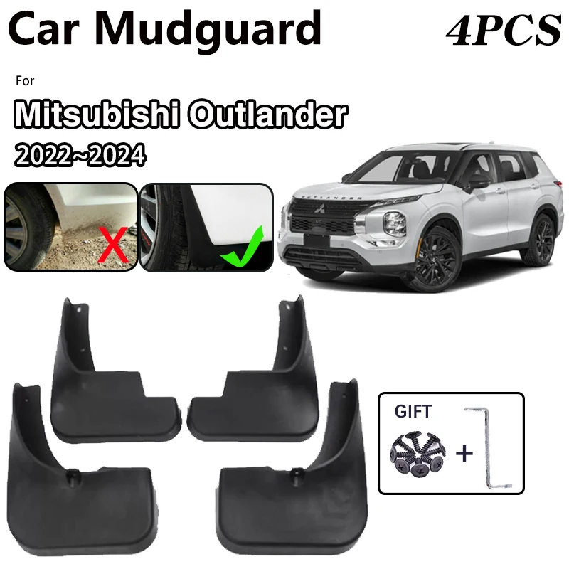 

For Mitsubishi Outlander 2023 Accessories 2022 2024 Car Mud Flaps PHEV GM GN ZM Front MudFlaps Fender Mud Guard Splash Mudguards