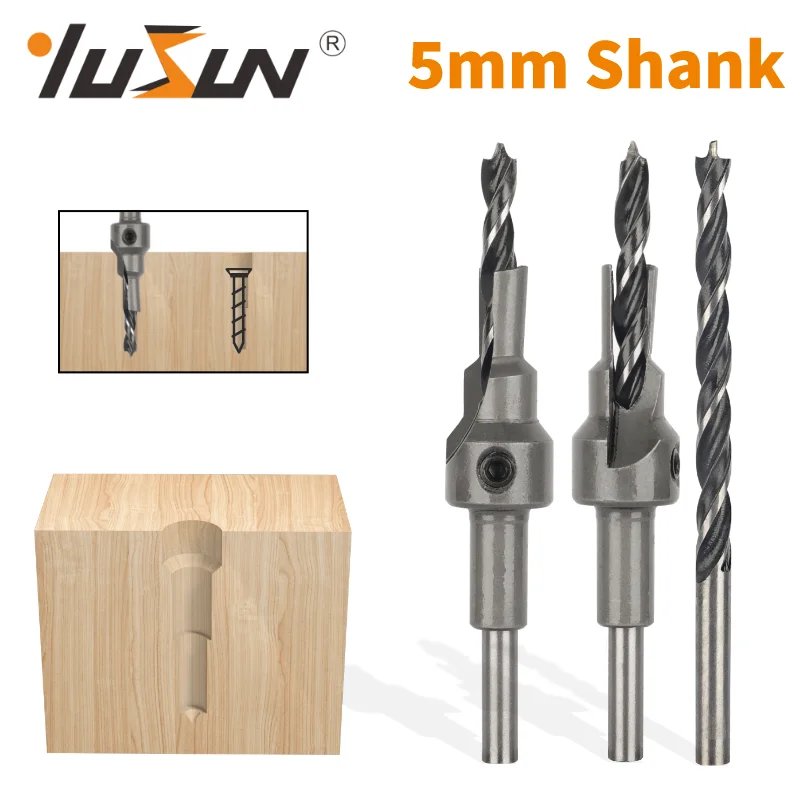

YUSUN 5MM Shank Countersink Bit Router Bit Woodworking Milling Cutter For Wood Bit Face Mill Carbide Cutter End Mill