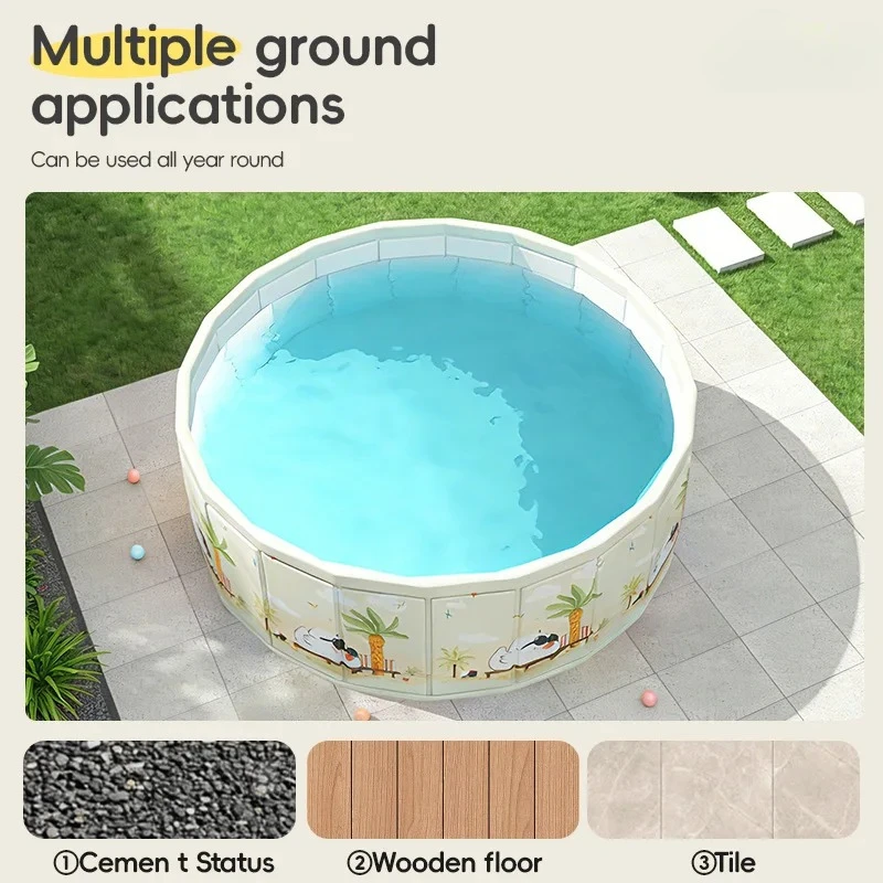 Family Inflatable Rectangular Pool Durable Pvc Outdoor Backyard Pool For Family Gatherings Summer Parties And Garden Leisure