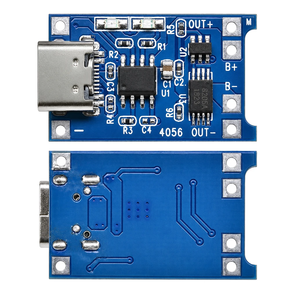 TP4056 Typ-C/Mini-USB/Micro-USB 1A Lithium-Akku-Lademodul 5V für 18650 Li-Ionen mit Doppelschutz USB-C Ladeplatine