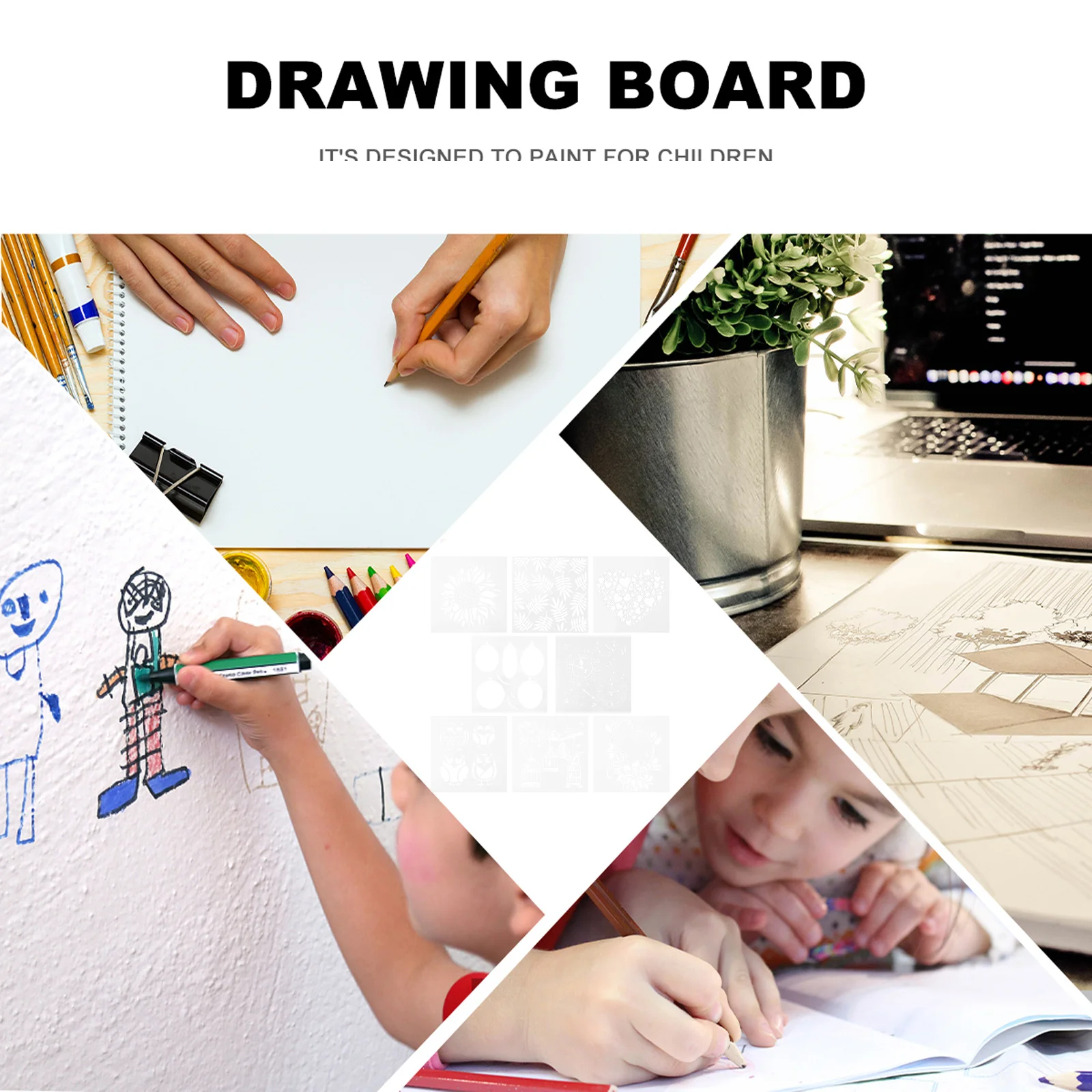 

8pcs Drawing Templates For Kids Pet Reusable Washable Stencils Diy Chalkboard Art Craft Projects Painting Mould Coloring Tools