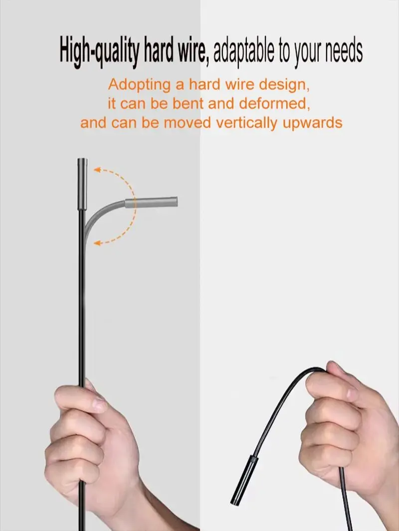 1MP 3,3 mm pole widzenia 80 °   Ultracienki endoskop USB Hardline do inspekcji przemysłowych rurociągów