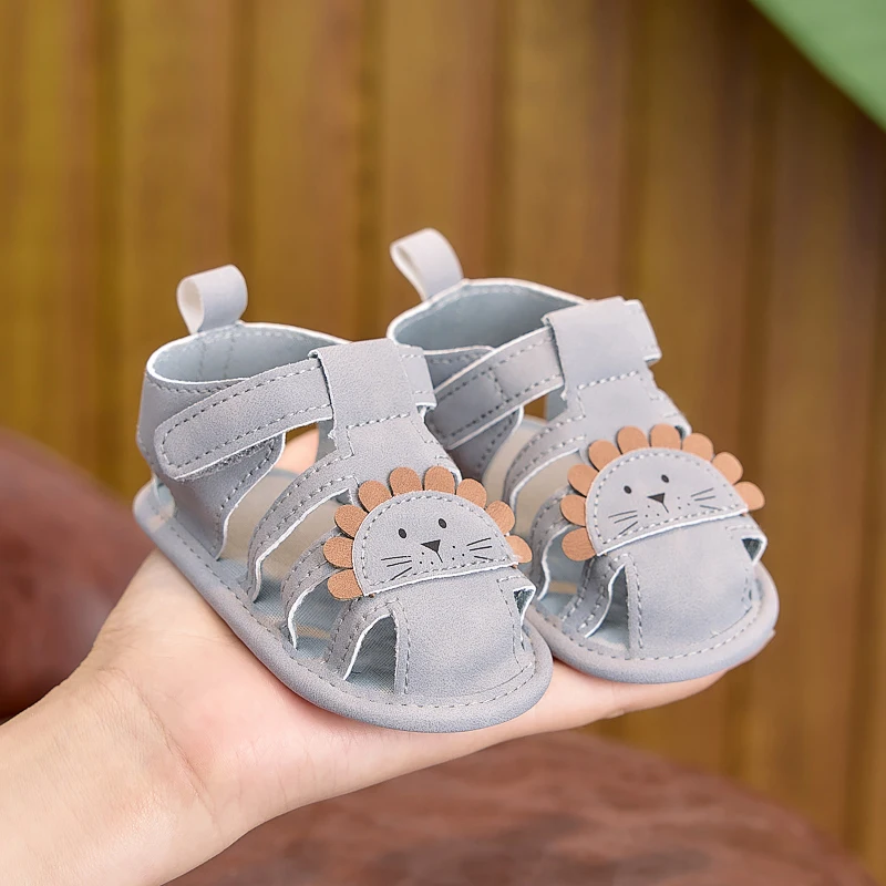 Baby Sandals 0-1 Years Old, Summer Soft-Soled Non-Slip Toddler Shoes, 0-6-12 Months, Closed-Toe Anti-Collision Sandals for Baby Boys