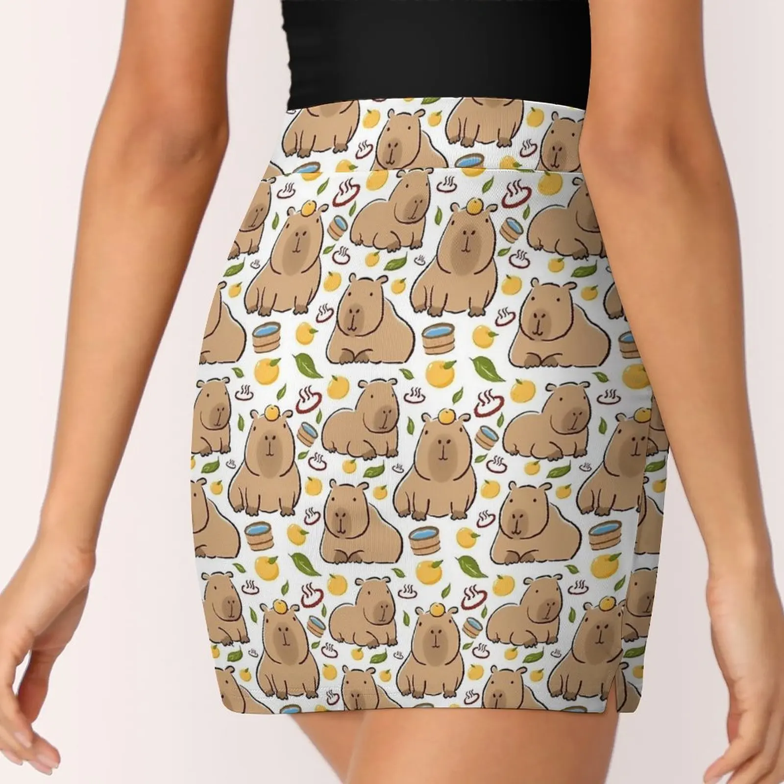 Capybara Yuzu Onzen Badrok Moderne Minirokken Zomer Hoge Taille Ontwerp Y2K Casual Rok Big Size 3XL 4XL