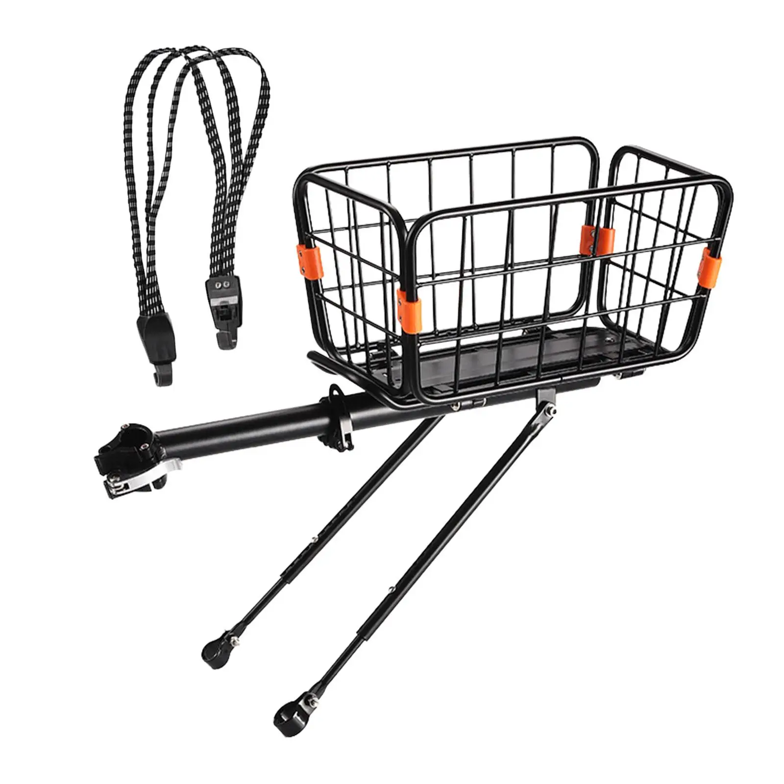 Bicycle Rear Carrier Basket Bike Cargo Rack Rainproof Large Capacity Heavy Duty