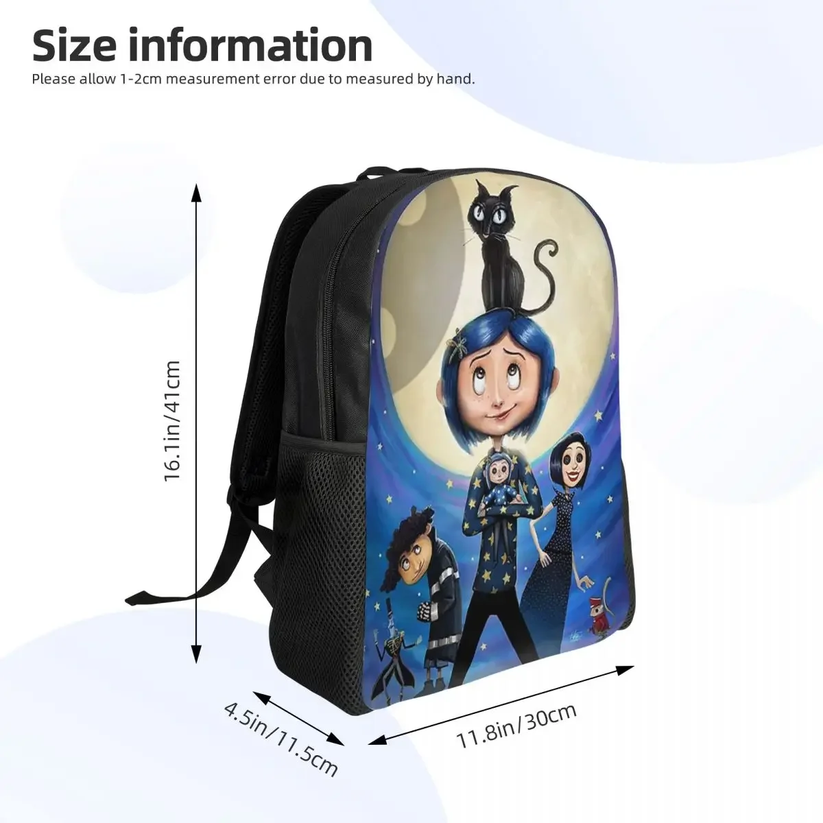 Custom Halloween Horror Movie Coraline Backpack Men Women Basic Bookbag for School College Bags