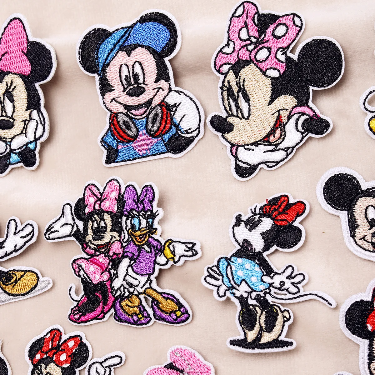 29Pcs Disney Cartoon Mickey Mouse Minnie Patches Iron on Patch for on Sew Decor Clothes T shirt  Embroidered Applique Fabric