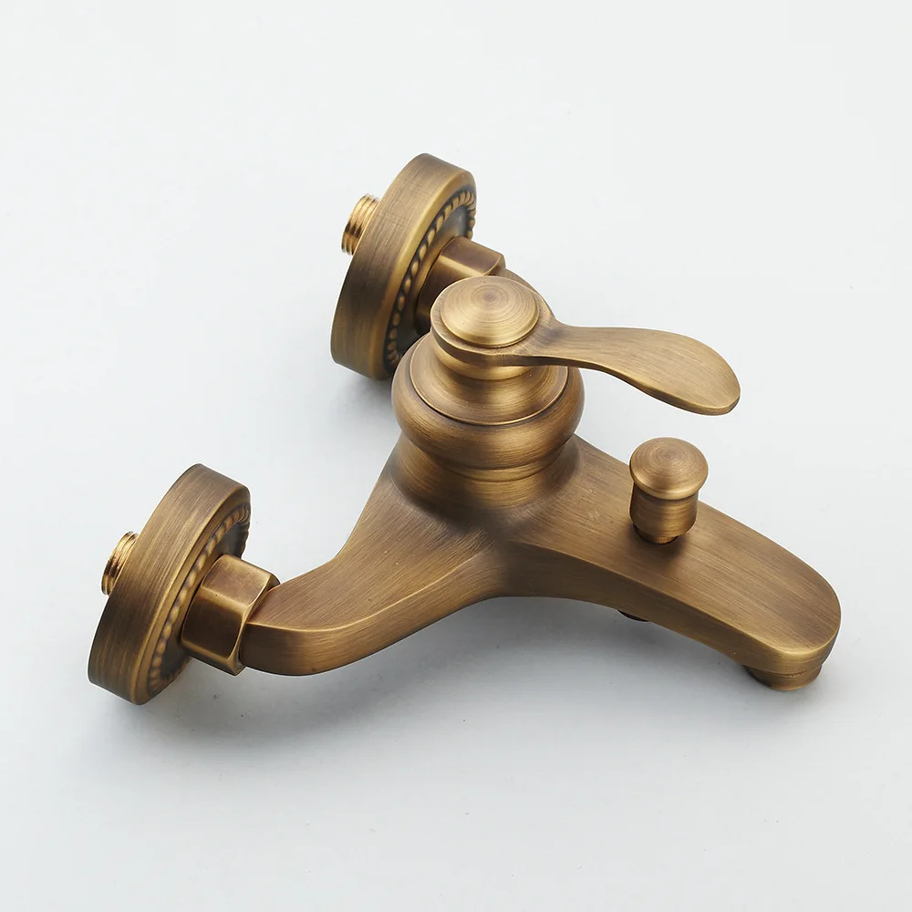 Imagem -04 - Antique Shower Faucet Conjunto para Banheiro Misturador Retro Cobre e Latão Banheira de Luxo com Mão Guindaste Zr006